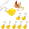 Chicken Water Cups with PVC Tee Fittings for 1/2" Pipe, Automatic Chicken Watering System, Anti-Leak, Holds 50% More Water, Suitable for Chicks, Chicken, Duck, Quail, Birds (Yellow, 8 PVC Cups)