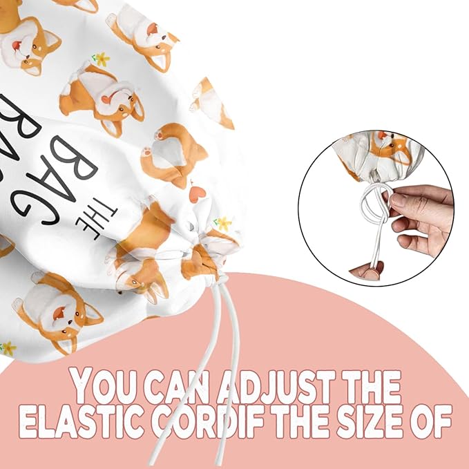 2PCS Dog Plastic Bag Holder, Wall Mount Grocery Bag Holder for Plastic Storage bag, Washable Storage Organizer Reusable Grocery Bags, Pull Rope Free Adjustment, Dog Lovers Gifts for Women