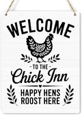 Chicken Gifts Sign Funny Chicken Coop Accessories Chicken Signs Rooster Decor for Home Farm Chicken-Coop Kitchen Yard Welcome to the Chick Inn Country Decor 8x10 Inch