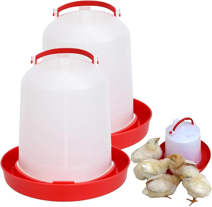 Poultry & Bird Water Dispenser 6L, 2-Pack – Easy to Refill Hanging Chicken Waterer for Ducks, Quail, and Small Birds