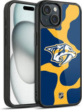 Head Case Designs Officially Licensed NHL Cow Pattern Nashville Predators Gel Armor Case [Military Grade Drop Protection] Compatible with Apple iPhone 15