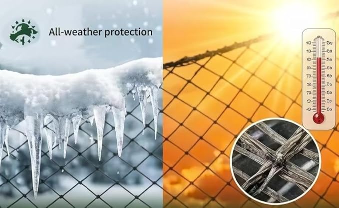 Poultry Netting 50x50 FT Fence for Chicken Coop and Garden Protection Predator Proof, Easy Install for Rabbits and Small Animals