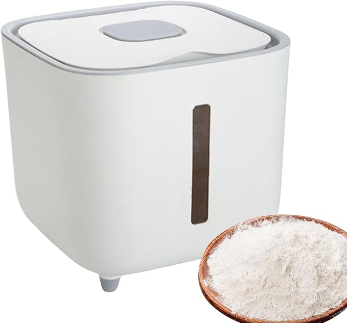Rice Dispenser - 10kg Airtight Storage Container Clear Window, Bulk Grain Keeper Box, Secure Lid Dry Goods Organizer, Pantry Capacity Solution, Moisture Control Canister | for Kitchen Cereal Pasta