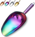 Rainbow Ice Cream Scoop - Premium Stainless Steel for Cookie, Dog Food, Flour, Candy - Dishwasher Safe (8oz/9 Inch)