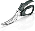 Heavy Duty Poultry Shears, Kitchen Shears with Non-Slip Handle & Safety Lock, All Purpose Kitchen Scissors for Chicken, Meat Cutting, Turkey, Fish, Vegetables, Spring Loaded, Dishwasher Safe