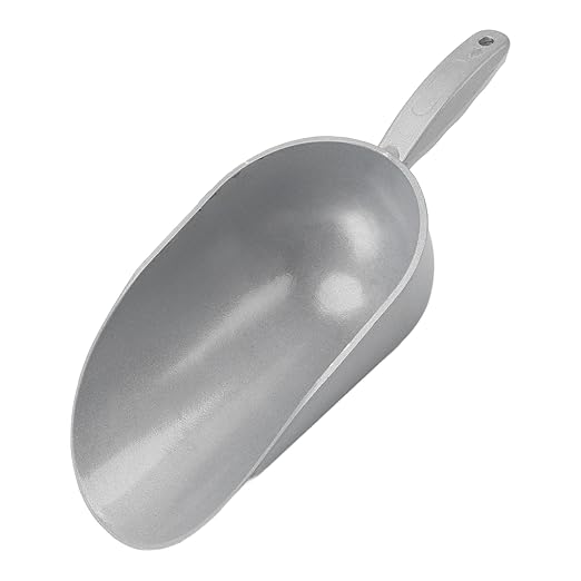 Aluminum Alloy Pet Food Scoop, Metal Feed Scoop for Dog Cat Poultry Goat Cattle Pig, Multipurpose Grain Scoop Shovel with Accurate Portion Control, Easy to Clean and Durable for Ki