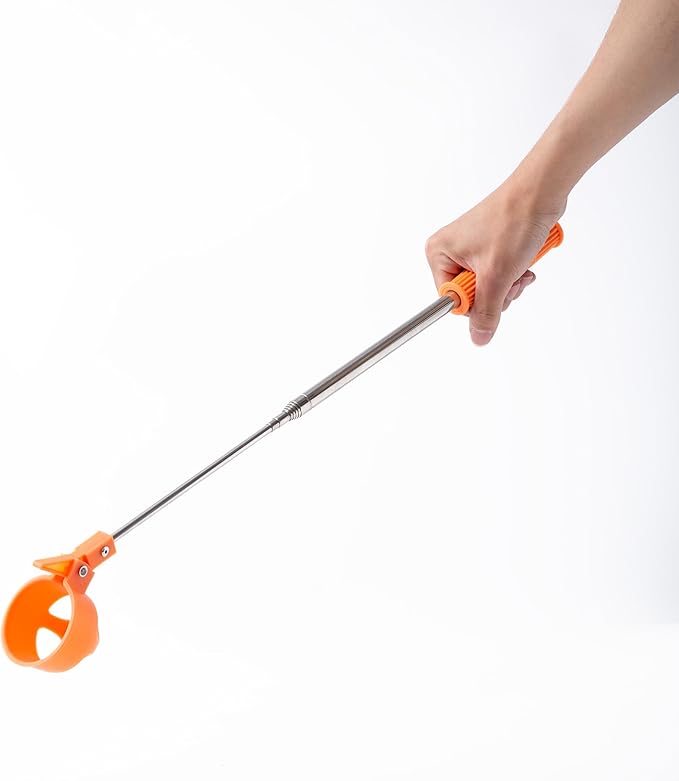 Egg Grabber for Chicken Eggs – Long Handle Stainless Steel Egg Picker with Rubber Grip, Extendable Egg Lifter Tool for Coop, Nest Box, and Poultry Farm Collection