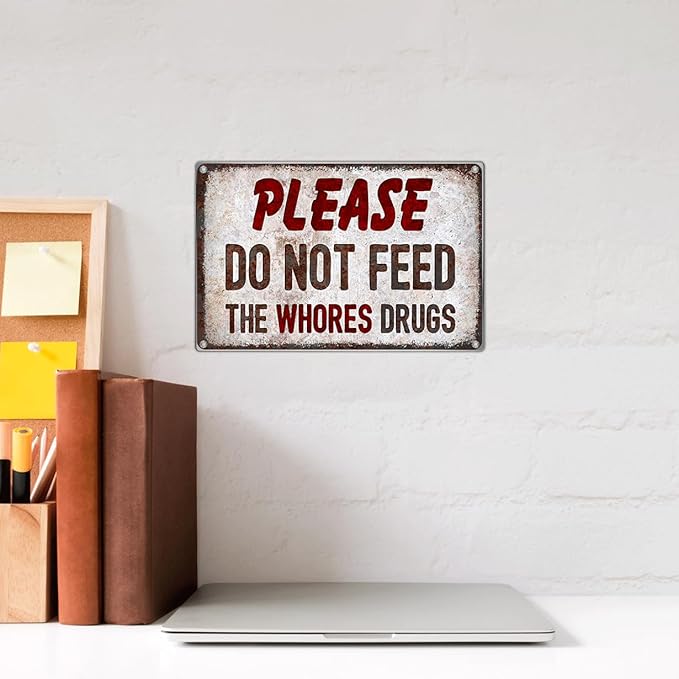 Funny Metal Sign For Bar Pub Dorm Wall Decor Humorous Tin Gag Prank College Room Decoration Vintage Style Art 12 x 8 Inch Kitchen Outdoor Aluminum Home Indoor