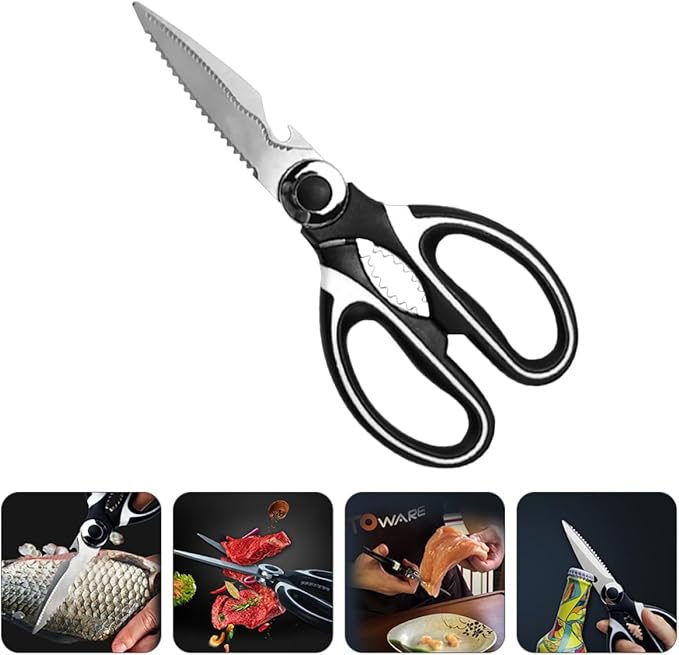 STOBAZA Ultra- Chicken Bone Scissors Stainless Steel Kitchen Shear Multi-purpose Grooming Scissors for Meat Poultry Seafood