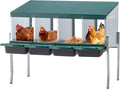 Chicken Nesting Box, 4 Compartment Roll Out Hens Nest Boxes with 4 Legs, Chicken Laying Box w/Lid Cover for Outdoor Chicken Coop Cages Farm Yard, Green (4 Holes w/Legs)