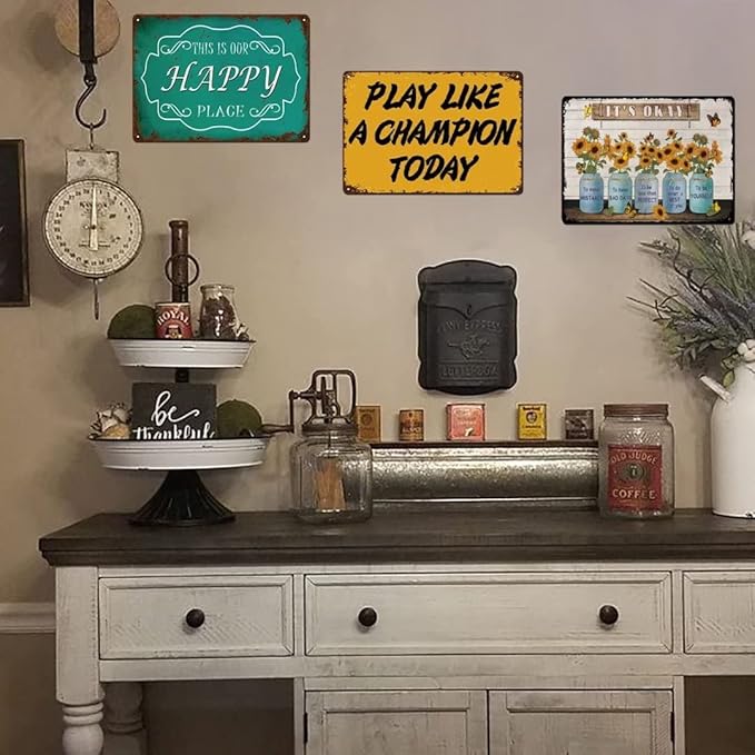 Sunflower Decor - It's Okay to Make Mistakes Funny Metal Novelty Sign 8x12 inch Metal Retro Wall Decor for Home,Street,Gate,Bars,Restaurants,Cafes,Store Pubs Sign Gift