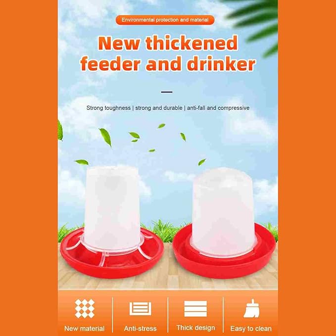 Chick Waterer Feeder Automatic Small Poultry No Drown Water Drinkers Waste Food Dispensers Safe and Feeder Baby Jar for Brooder Drown Small Waste Proof
