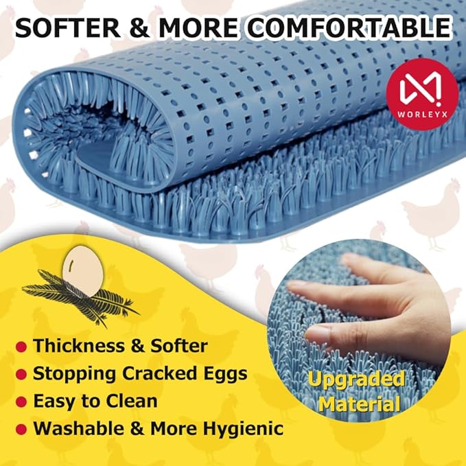 6PCS Washable Chicken Nesting Pads for Laying Eggs, Silicone Nesting Pads for Chicken Coop, Chicken Coop Accessories