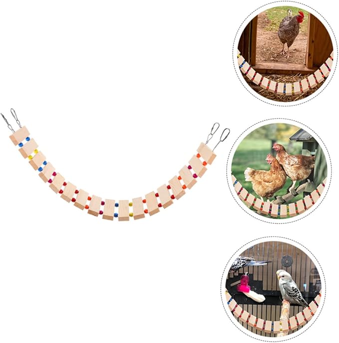 POPETPOP Chicken Coop Toys Chicken Swing Perch Wood Stand Toy Ladder Rooster Decor Roosting Bars