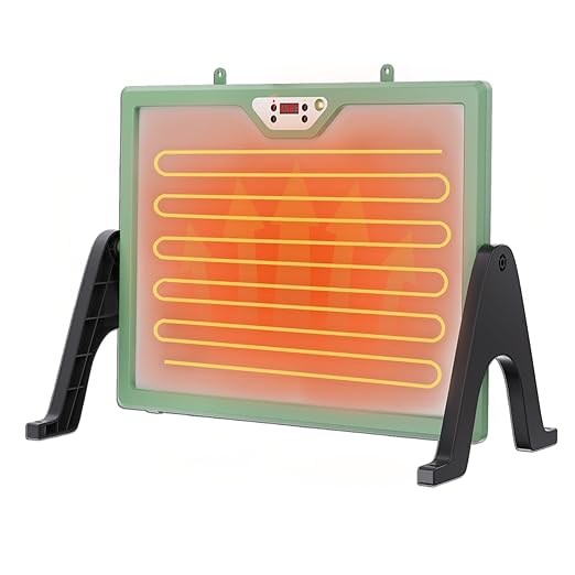 Brooder-Chick Brooder, Chicken Coop Heater 35W 12''x12'' with Adjustable Temperature, Safe Heating Plate for Baby Chicks and Poultry Warmth (Green)