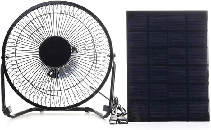 4Inch Solar Panel Fan Kit, USB 5W Solar Powered Pet House Cooling, Chicken Coop Ventilation, Small Space Cooling, Window Exhaust Fan For Shed, Chicken Coop, Greenhouse