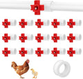 16 Pack Automatic Chicken Nipples Waterer, Horizontal Chicken Waterer Nipples with 1/2'' PVC Tee Fittings DIY Auto Chickens Waterering System Waterer Drinker and for Ducks Quail and Other Poultry