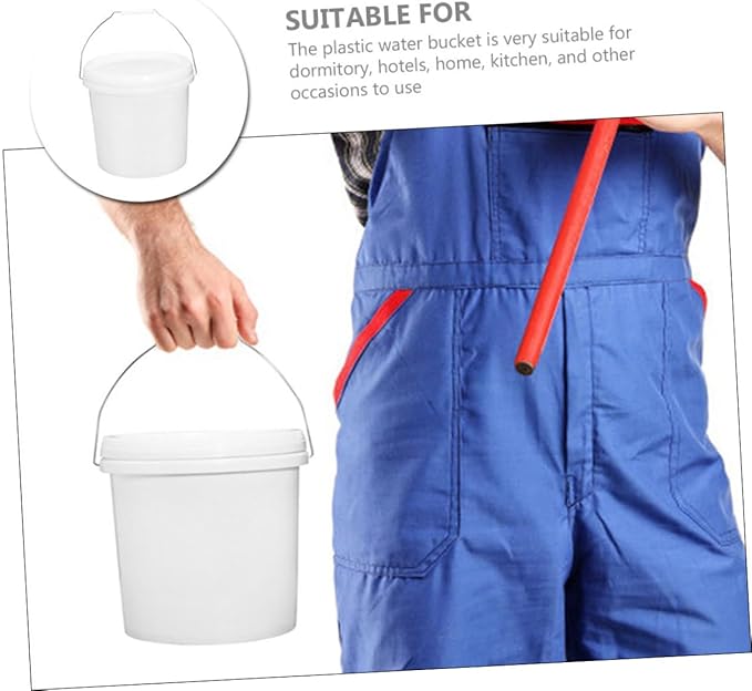 LIFKOME Portable Plastic Water Bucket with Handle and Lid Multipurpose Utility Bucket for Home Garden and Cleaning for Storing Liquids and Paint