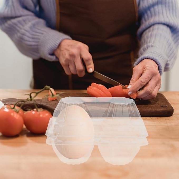 DOITOOL Goose Egg Packaging Box 2 Count Clear Plastic Egg Carton Tray 5.51 X 3.74 X 2.95 Inches Lightweight Portable Holder for Refrigerator Storage and Market Display
