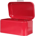 Operitacx Metal Bread Storage Box Vintage Iron Kitchen Grain Container Red Bread Bin for Countertop Home Organization