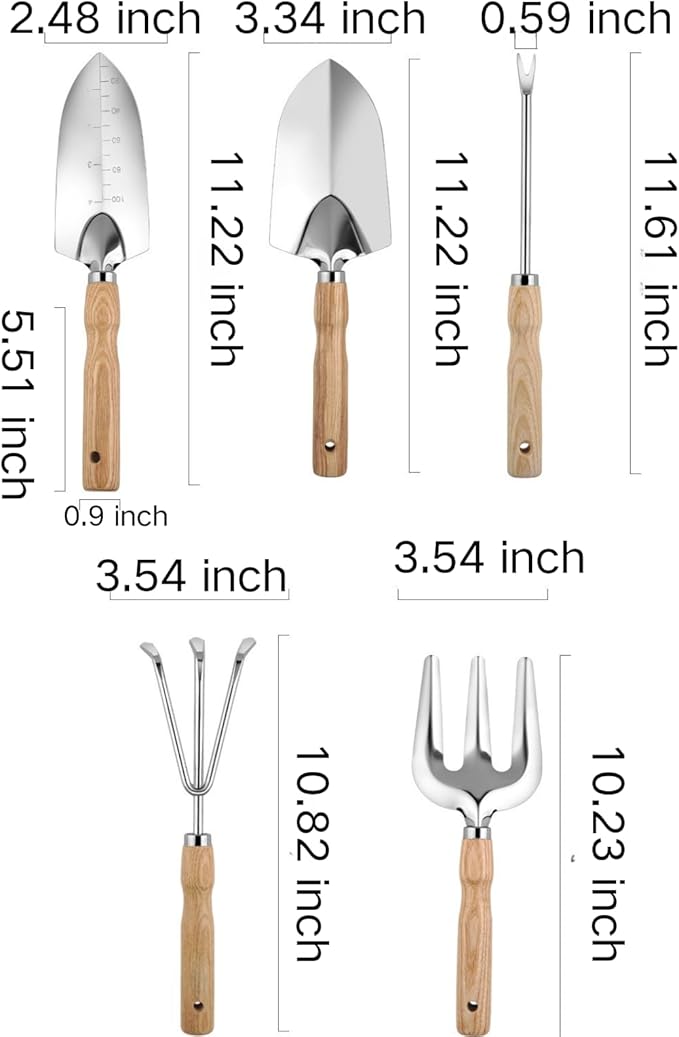 Garden Tools Set with Basket, 9-Piece Garden Tools for Gardening with Woven Organizer, Complete Gardening Hand Tools Set Gift for Women Men