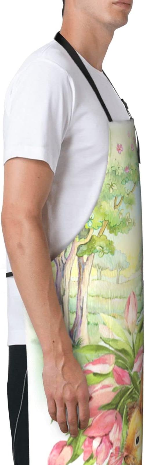 Shark Jumping Home Aprons 2 Pockets 33"×28" for Men Women, Ocean Sea Waterproof Kitchen Cooking Bib