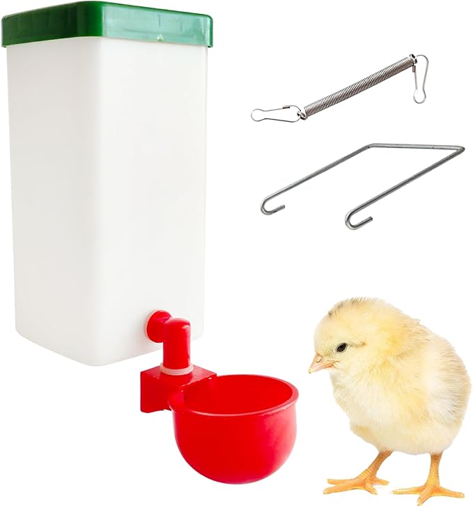 Automatic Waterer System Chick Drinker Cups 1L Hanging Automatic Fill Poultry Watering Cup Used for Cages (1)
