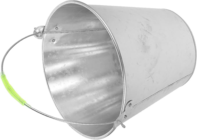 Metal Water Bucket 8l Original Color Heavy Duty Portable Water Container for Outdoor Garden, Farm, and Beach Sand Carrying