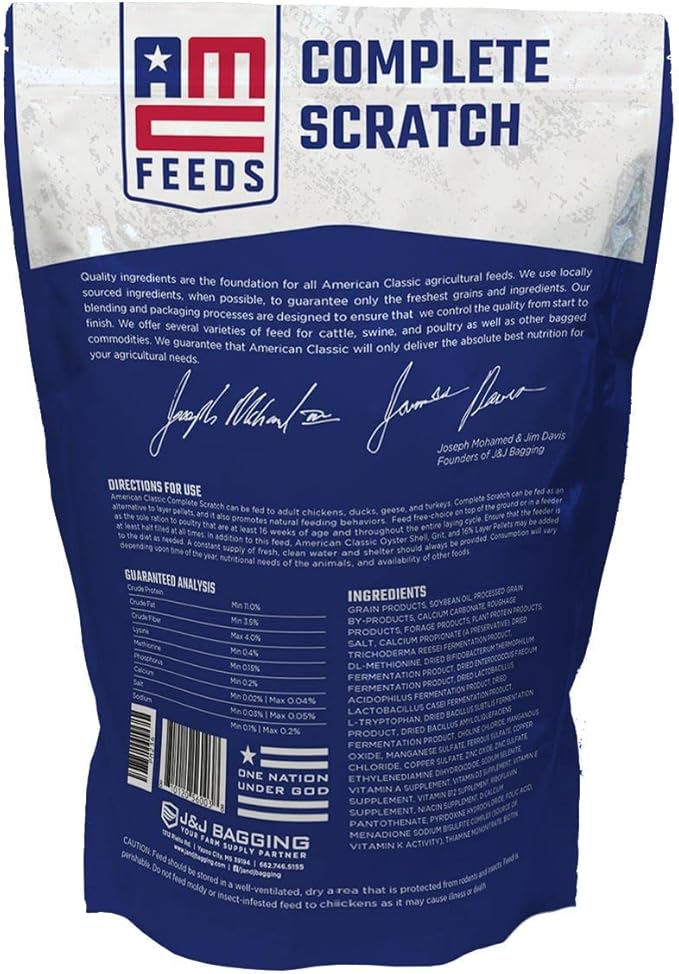 AMC Complete Chicken Scratch - Premium Blend of Grains for Chickens, Ducks, Turkeys, Geese & Gamebirds - Healthy & Nutritious Flock Feed - 10 Pound Bag