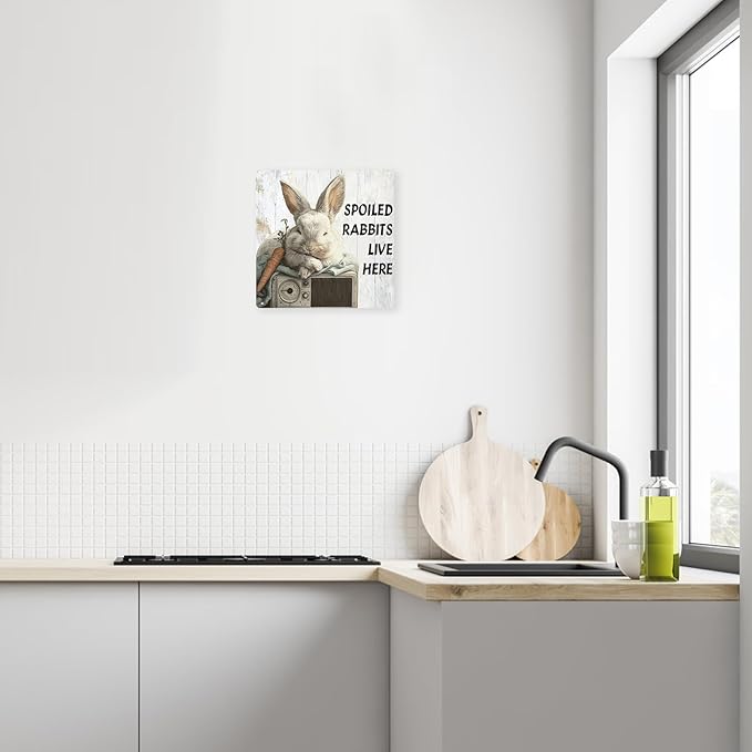 Farmhouse Kitchen Decor Rustic Bunny Decor Farm Animal Wall Decoration Gifts For Teen Girls Retro Tin Sign 8×8