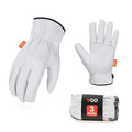 Vgo... 3-Pairs Unlined Top Grain Goatskin Work and Driver Gloves for Men(Size L, White, GA9501)