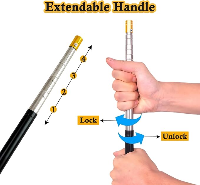Poultry Net Chicken Catcher, with 2 Telescoping Poles, 2 Nets, and 1 Leg Hook, Farm Animal Capture Tool, for Small Cat Duck Goose Outdoor Animals Fishing Landing Net Handy Coop Accessories