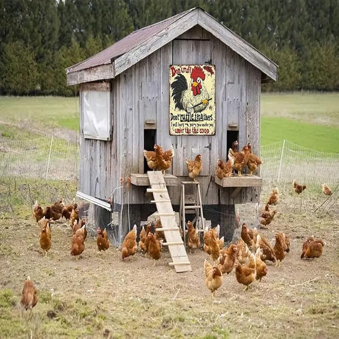 Chicken Coop Accessories Metal Signs -Chicken Coop Funny Tin Signs 8x12 Inch