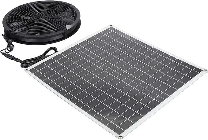 Solar Exhaust Fan High Speed 20W 16V Solar Panel Ventilation Fan for Chicken Coop Pet House Barn Greenhouse