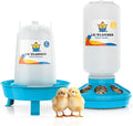 Lil'Clucker 1L Chick Feeder, 1.5L Chicken Waterer - No Leakage Chick Feeder and Waterer Kit, Durable Chicken Water Feeder, Chicken Feeder and Waterer Set, Poultry Waterer (Blue)