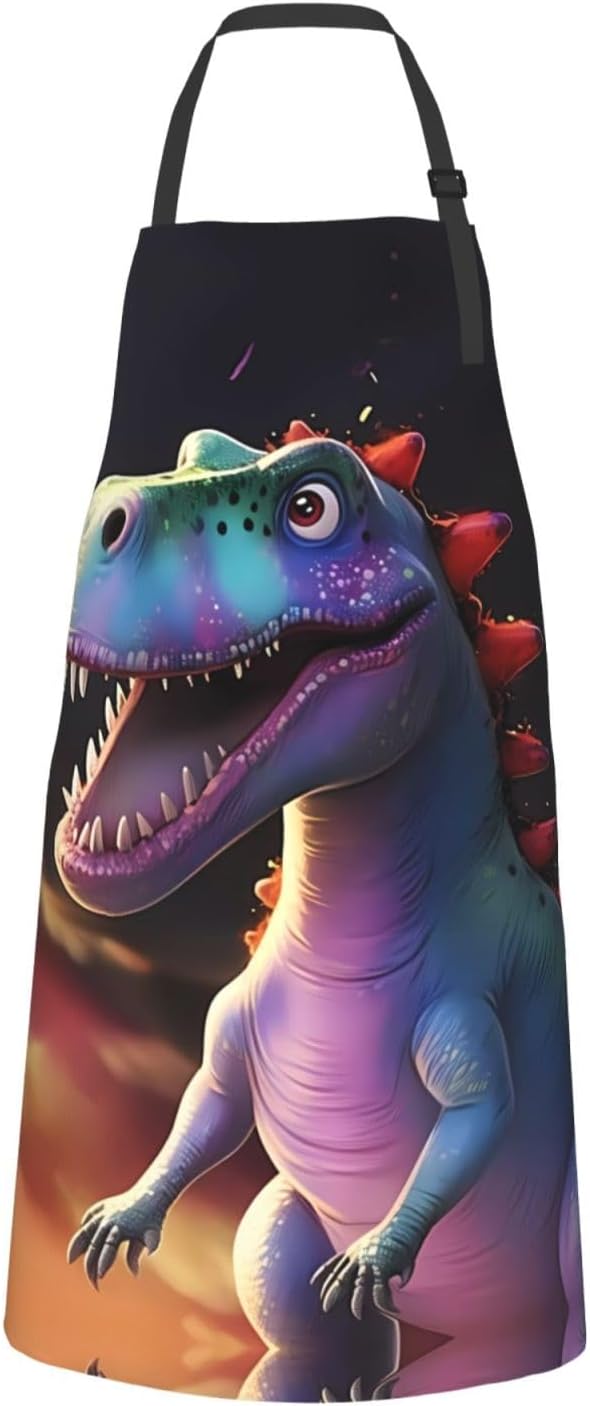 Tyrannosaurus rex Heavy Duty Waterproof Apron with Pockets for AdultsResistant Grilling, Gardening, Painting
