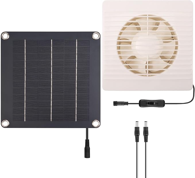 Solar Powered Exhaust Fan for Chicken Coop, Solar Powered Fan for Dog House, Waterproof Solar Exhaust Fan, Solar Ventilation Fan, Solar Fan for Chicken Coop