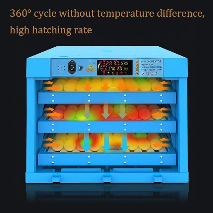 Egg Incubator Automatic Turning Hatching 64 Digital Eggs Poultry Hatcher Temperature Control For Home Use Chicken Duck Dove Quail