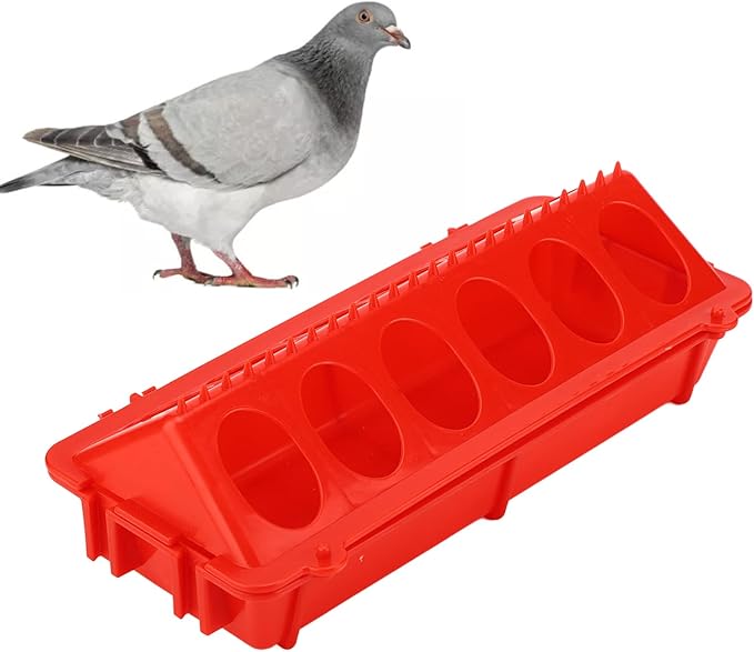 Hapivida Chicken Feeder, Durable 12-Hole Flip Top Poultry Feeder with Dense Grille, Thickened Plastic Bird Feeder for Chickens Ducklings Pigeons and Small Birds