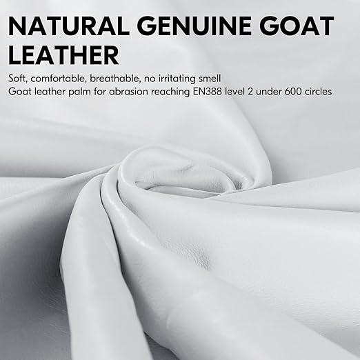 Vgo... 1-Pair Unlined Top Grain Goatskin Work and Driver Gloves for Men(Size XL, White, GA9501)