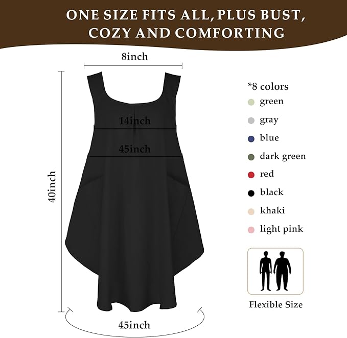 Apron for Women with Pocket Cotton Linen, Japanese Cross Back Apron for Gardening Painting