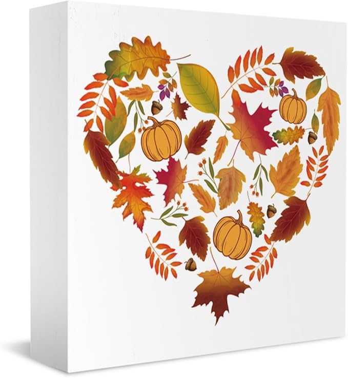 Fall Decorations for Home Farmhouse Office Bedroom Dining Room, Fall Maple Leaves Sign, Autumn Decor Wood 2401