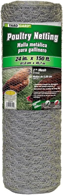 YARDGARD – 2 Inch Twisted Mesh Wire Fence – 60 Inches by 150 Feet – 20 Gauge Zinc Coated Steel – for Poultry Netting | Rabbit Fencing | Garden Protection and Plant Support