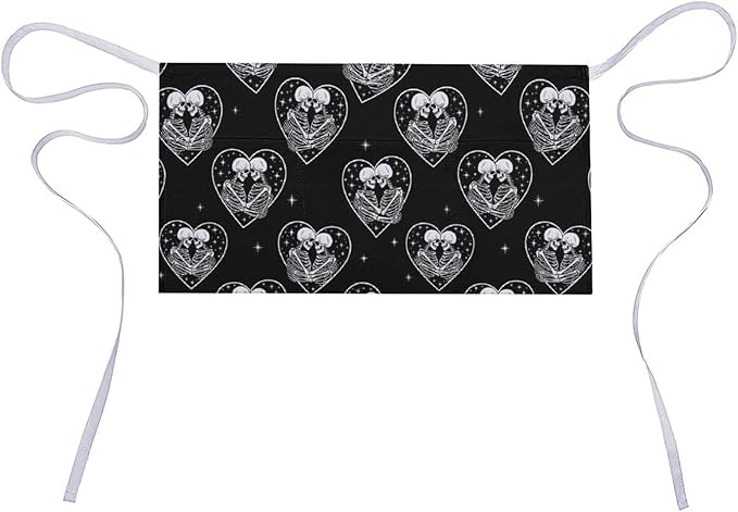 Unisex Apron for Cooking Server Waitress Half Waist Apron with 3 Pockets