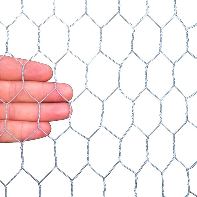 20GA Galvanized Hexagonal Poultry Netting Chicken Wire 24 inches x 25 feet x 1 inch Mesh