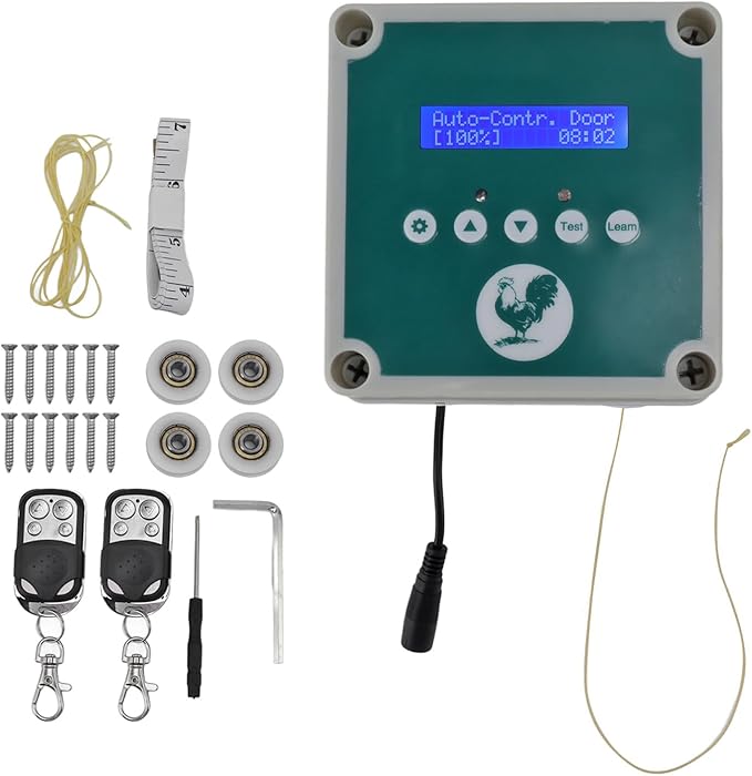 IP44 Automatic Chicken Coop Door Controller Timer Light Sensing Remote Control Chicken Coop Door Actuator Motor for Farm