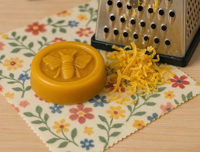 Beeswax Wraps for Food - Crafting Bar – Ready-to-Use Blend with Beeswax, Pine Rosin & Jojoba Oil – DIY Wrap Making Block for Reusable, Eco-Friendly Food Storage Refresher Bar (2 Bars)