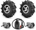 Dual Drive Motor Wheel Kit for Electric Agricultural Tool, Tiller, Garden Farm, Hand Cart, L-faster, 10 Inch Tire, 24V, 700W (with Joystick, Max speed 4kph)