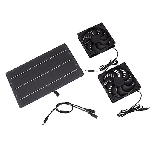 10W Solar Powered Exhaust Fan, Weatherproof Solar Ventilation Fan with Automatic Charging for Chicken Coops Greenhouses Sheds Dog Houses