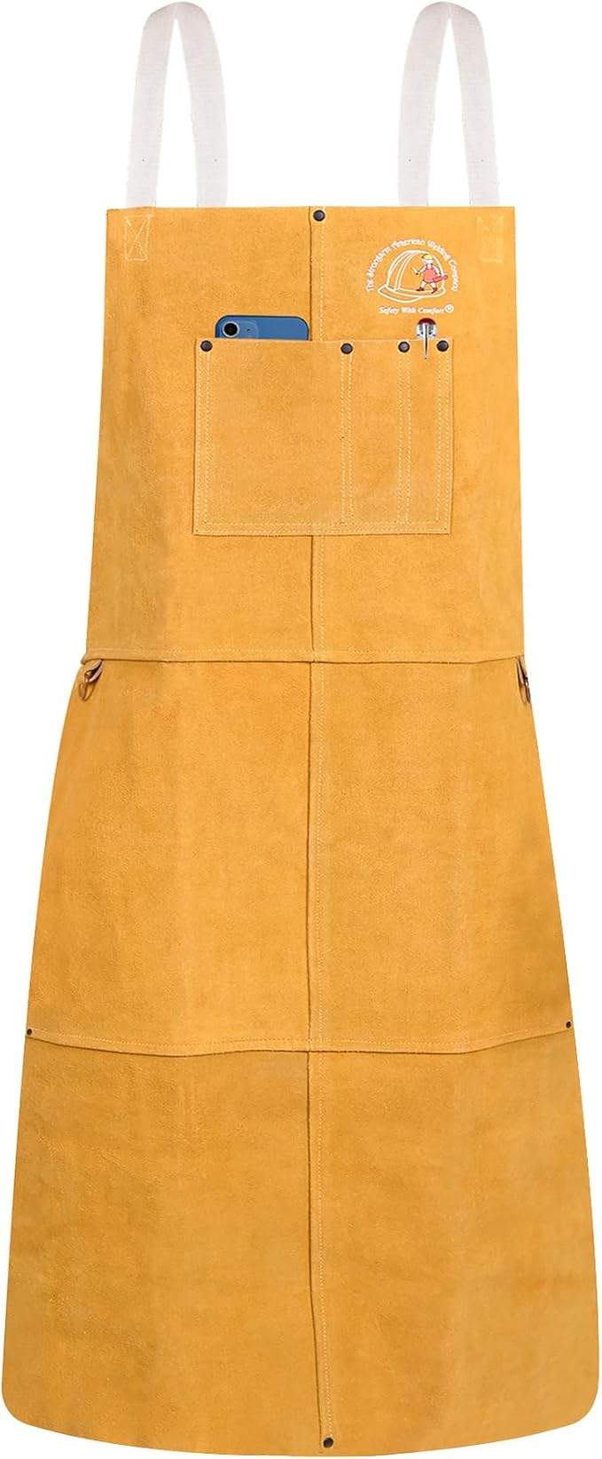Strongarm Welding Aprons - FR Cotton & Split Leather Options - X-Tech Cross-Back Straps - Pockets - 24x36 / 24x42